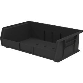 Plastic Storage Bin, 10-7/8"L x 16-1/2"W x 5"H, Black view 2