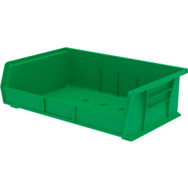 Plastic Storage Bin, 10-7/8"L x 16-1/2"W x 5"H, Green view 2