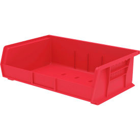Plastic Storage Bin, 10-7/8"L x 16-1/2"W x 5"H, Red view 2
