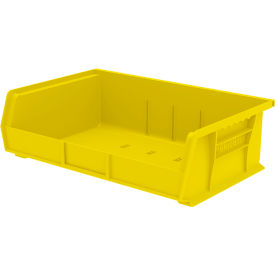 Plastic Storage Bin, 10-7/8"L x 16-1/2"W x 5"H, Yellow view 2