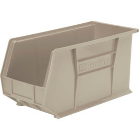 Plastic Storage Bin, 18"L x 8-1/8"W x 9"H, Stone view 2