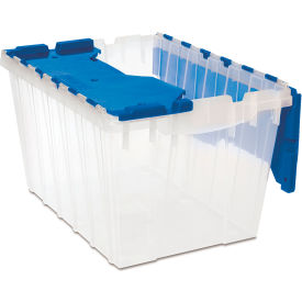 Akro-Mils® 12 Gallon KeepBox Attached Lid Container 21-1/2"L x 15"W x 12-1/2"H Clear/Blue 