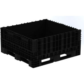 Buckhorn® Non-Collapsible Bulk Container 2300 lb. Capacity 48""L x 45""W x 21""H Black