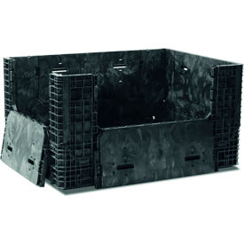Buckhorn® Plastic Collapsible Bulk Container 64"L x 48"W x 34"H 2000 lb. Capacity Black 
