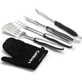 Almo Fulfillment Services Llc CGS-134BL Cuisinart 3-Piece Grilling Tool Set w/ Grill Glove, Black image.