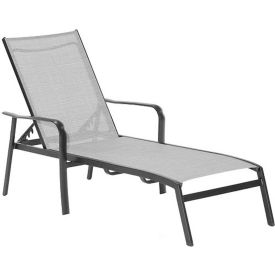 Almo Fulfillment Services Llc FOXCHS-GRY Foxhill All-Weather Commercial-Grade Aluminum Chaise Lounge Chair with Sunbrella Sling Fabric image.
