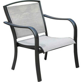 Almo Fulfillment Services Llc FOXHLSDCHR-1GMASH Foxhill All-Weather Commercial-Grade Aluminum Lounge Chair with Sunbrella Sling Fabric image.
