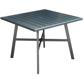 Almo Fulfillment Services Llc HANCMDNTBL-38SL Hanover All-Weather Commercial-Grade Aluminum 38" Square Slat-Top Dining Table image.