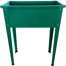 Almo Fulfillment Services Llc HANRSGB-1GRN Hanover Galvanized Steel Raised Planter Bed with Legs, 12"D x 24"W x 31"H, Green image.