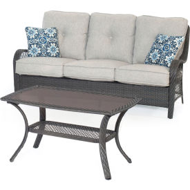 Almo Fulfillment Services Llc ORLEANS2PC-G-SLV Hanover® Orleans 2 Piece Patio Set, Silver Lining/Gray image.