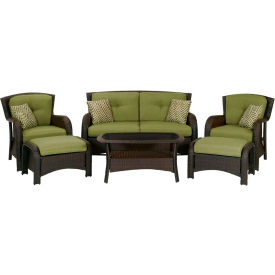 Almo Fulfillment Services Llc STRATHMERE6PC Hanover® Strathmere 6 Piece Outdoor Wicker Patio Set image.