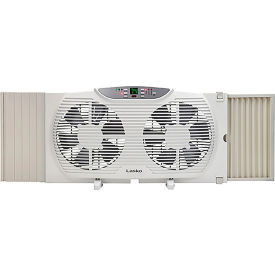 Lasko Electrically Reversible Twin Window Fan W/ Remote 3 Speed Gray