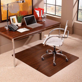 Aleco 119743 ES Robbins® Trendsetter Chair Mat for Medium Pile Carpet - 36" x 48" - Dark Cherry Woodgrain image.