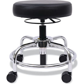 Alera Furniture CS614 Alera® HL Series Height-Adjustable Backless Utility Stool, 24" Seat Height, Black w/Chrome image.
