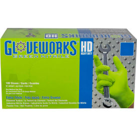 Ammex Corp GWGN44100 Ammex® GWGN Gloveworks Industrial Grade Textured Nitrile Gloves, Powder-Free, M, Green, 100/Box image.