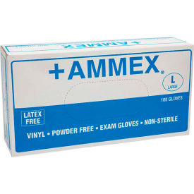 Ammex Corp VPF64100 Ammex® VPF Medical/Exam Grade Vinyl Gloves, 4 Mil, Powder-Free, M, Clear, 100/Box image.