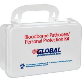 Global Industrial B892445 Global Industrial™ Small Industrial Bloodborne Pathogens Kit with CPR Mask, Weatherproof Case image.