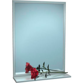 Asi Group 0605-4830 ASI® Stainless Steel Angle Frame Mirror with Shelf - 48"Wx30"H - 0605-4830 image.