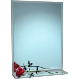 Asi Group 0625-1824 ASI® Stainless Steel Channel Frame Mirror with Shelf - 18"Wx24"H - 0625-1824 image.