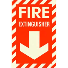 American Permalight Inc 600060 Photoluminescent Fire Extinguisher Rigid PVC Sign, Non-Adhesive image.