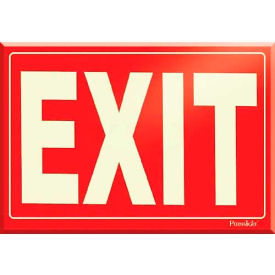 American Permalight Inc 600070 Photoluminescent Red Exit Peel-And-Stick Self-Adhesive Sign image.