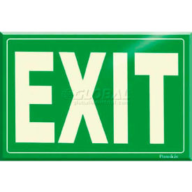 American Permalight Inc 600071 Photoluminescent Green Exit Peel-And-Stick Self-Adhesive Sign image.