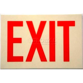 American Permalight Inc 600100 Photoluminescent Sign With Exit In Reflective Red, Rigid PVC, Non-Adhesive image.