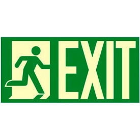 American Permalight Inc 86-60287F Photoluminescent "Man To Right Exit" NYC-Mea-Listed Aluminum Sign image.