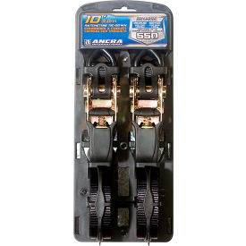Cargo Strap Assy Ratchet Buckle w/vinyl S-Hooks, 1" x 10', Black, Pack of 2 view 2