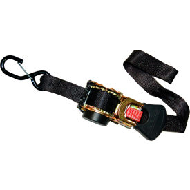 Cargo Strap Assy Ratchet Buckle w/vinyl S-Hooks, 1" x 6', Black, Pack of 2 view 2