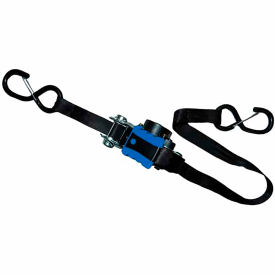 ANCRA Cargo® Strap Assy Ratchet Buckle w/vinyl S-Hooks 1" x 15 Black Pack of 2 