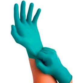Ansell Protective Products Inc. 585834 TouchNTuff®92-600 Industrial Grade Nitrile Disposable Gloves, Powder-Free, Grn, 6.5-7, 100/Box image.