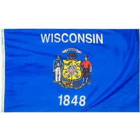 Annin & Co 145960 3X5 Ft. 100 Nylon Wisconsin State Flag image.