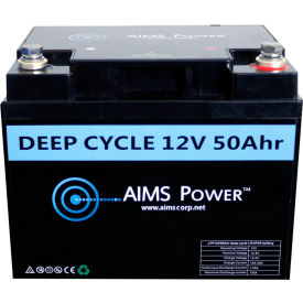 Aims Operating Corp LFP12V50A AIMS Power LFP12V50A, Power Lithium Iron LiFePO4 12V Battery 50 AH image.