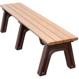 Polly Products ASM-PC6F-01-BK/CD Polly Products Park Classic 6 Flat Bench, Cedar Bench/Black Frame image.
