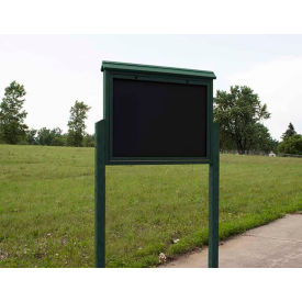 Polly Products ASM-LMC-2S2P6-GN Polly Products Large Message Center - 2 Sided/2 Posts, Green, 52"W x 42"H image.