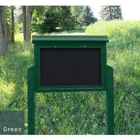 Polly Products ASM-MMC-1S2P6-GN Polly Products Medium Message Center - 1 Sided/2 Posts, Green, 40"W x 30"H image.