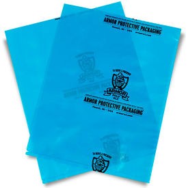 Armor Protective Packaging PVCIBAG3MB1522IC Armor Poly® VCI Flat Bags, 15"W x 22"L, 3 Mil, Blue, 500/Pack image.