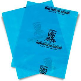 Armor Protective Packaging PVCIBAG4MB0608IC Armor Poly® VCI Flat Bags, 6"W x 8"L, 4 Mil, Blue, 2000/Pack image.