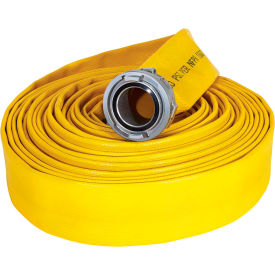Armored Textiles Inc. JX400Y050-SZ400 Kuriyama Fire Products JAFX4 4 Ply Fire Hose, 4" X 50 Ft, 250 PSI, Yellow image.