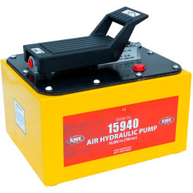 Ame International 15940 AME International Air-Hydraulic Pump, 10,000 PSI, 2 Quart, Safety Yellow, Steel image.