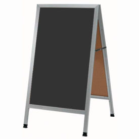 Aarco Products AA-1 Aarco Aluminum A-Frame Sidewalk Black Chalkboard - 24"W x 42"H image.