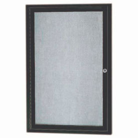 Aarco Products ODCC3624RIBA Aarco 1 Door Alum Framed Illum Enclosed Bulletin Board Bronzed Anod. - 24"W x 36"H image.