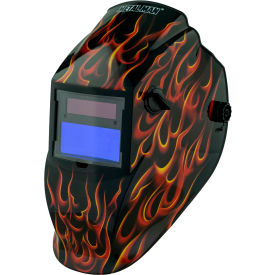 Metal Man Work Gear ARF8550SGC Metal Man® Auto Darkening Welding Helmet, Variable Shade Control - Red Real Flame image.