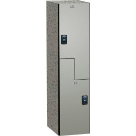 Asi Group 11-8Z1215600 9842 ASI Storage Traditional Z-Style 2 Door Phenolic Locker, 12"Wx15"Dx60"H, Weathered Ash, Assembled image.