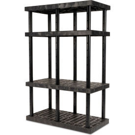 Adjustable Vented Shelving, 48"W x 24"D x 72"H, Black view 2