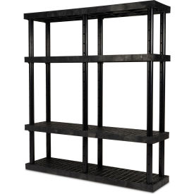 SPC Industrial™ DuraShelf™ Adjustable Vented Shelving 66"W x 16"D x 72"H Black