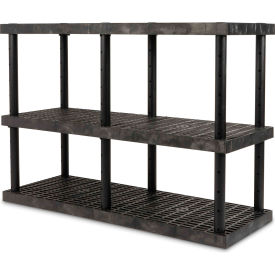 SPC Industrial™ DuraShelf™ Adjustable Vented Shelving 66"W x 24"D x 45"H Black