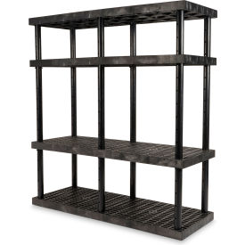 SPC Industrial™ DuraShelf™ Adjustable Vented Shelving 66"W x 24"D x 72"H Black