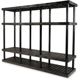 SPC Industrial™ DuraShelf™ Adjustable Vented Shelving 96"W x 24"D x 72"H Black